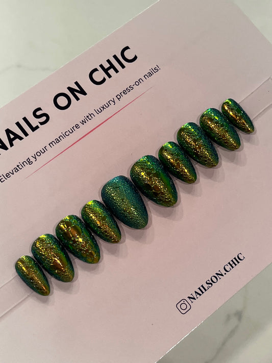 Chrome Dragon Scale Nails